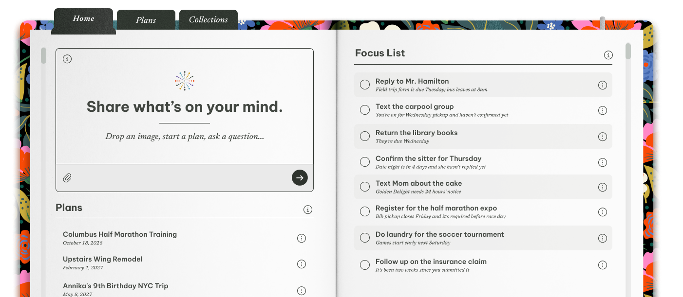 The Array app: a journal-style planner with to-dos, items, and plans